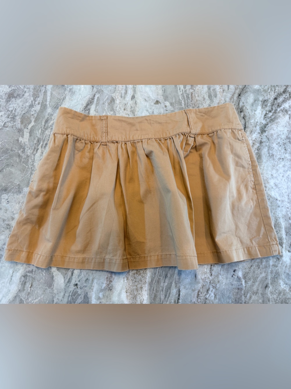 OP Ocean Pacific Skirt Juniors 15 Khaki Smocked Waist Cotton Mini